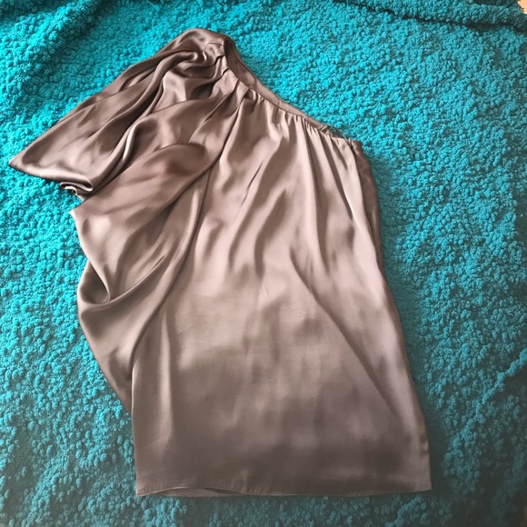 Aidan Batwing Sleeve Satin One Shoulder Dress - Picture 2 of 4